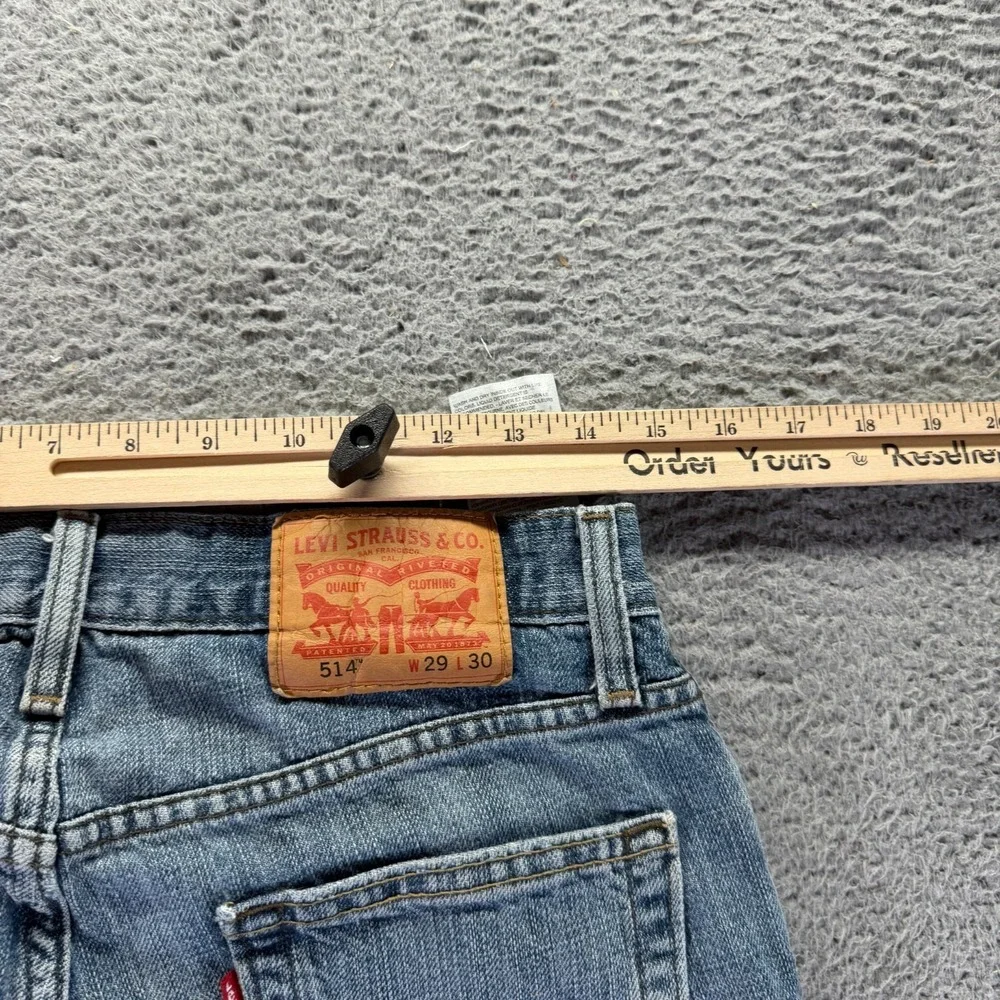 Levi's 514 Jeans Mens 29x30 Blue Cotton Denim Straight Faded Travel Workwear
